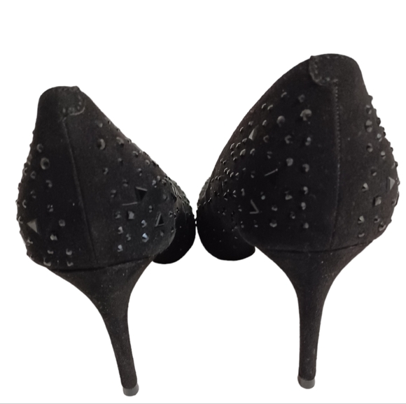 Mark Fisher Delta-R black rhinestone heels - Picture 5 of 8